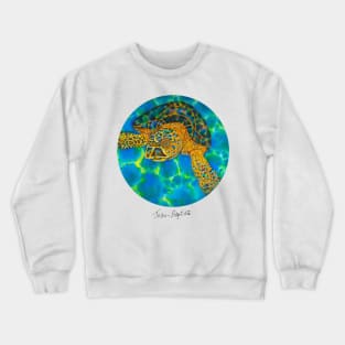 Caribbean unveiled on silk | Opal Sea Turtle Crewneck Sweatshirt